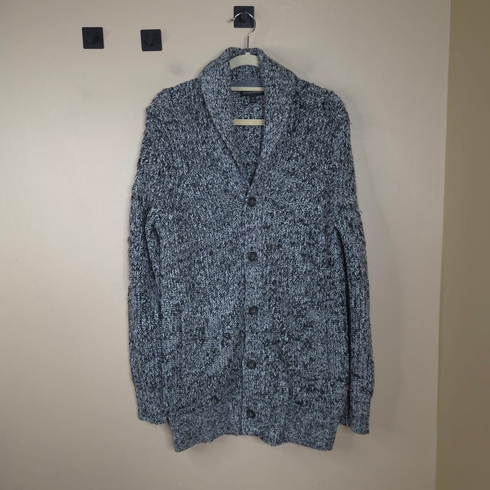 Banana Republic Gray Marled Button Front Grandpa Cardigan Sweater Size M